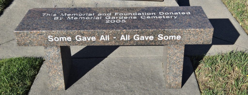 MEMORIAL GARDENS CEMETERY BENCH