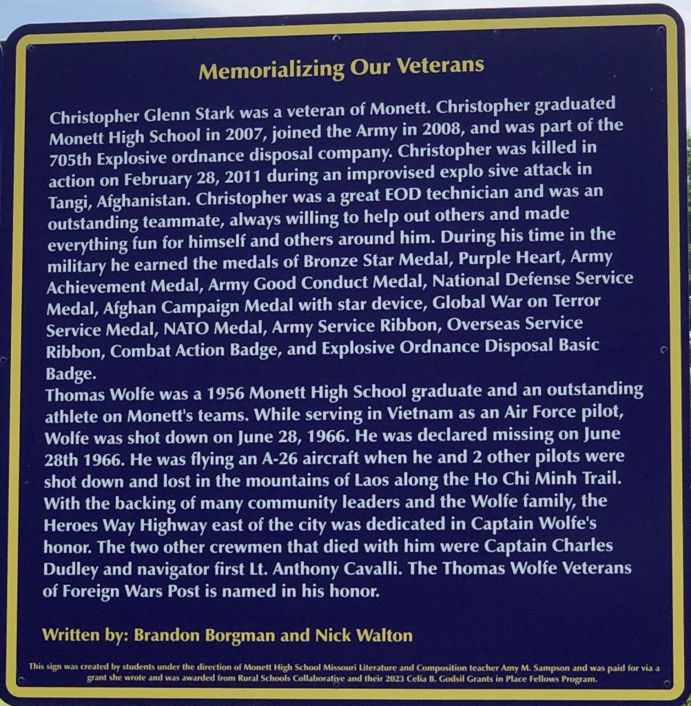 MEMORIALIZING OUR VETERANS PLAQUE