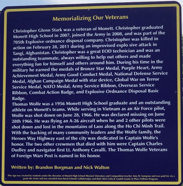 MEMORIALIZING OUR VETERANS PLAQUE