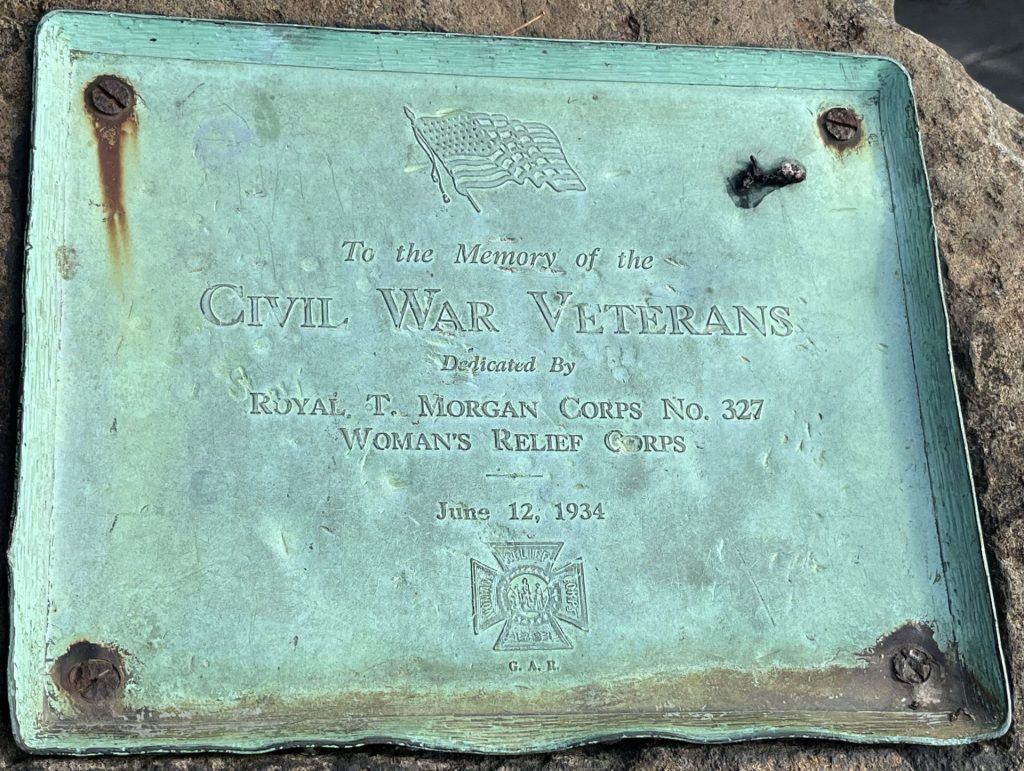 MEMORY OF THE CIVIL WAR VETERANS MEMORIAL PLAQUE