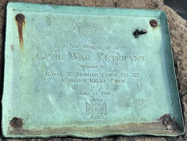 MEMORY OF THE CIVIL WAR VETERANS MEMORIAL PLAQUE