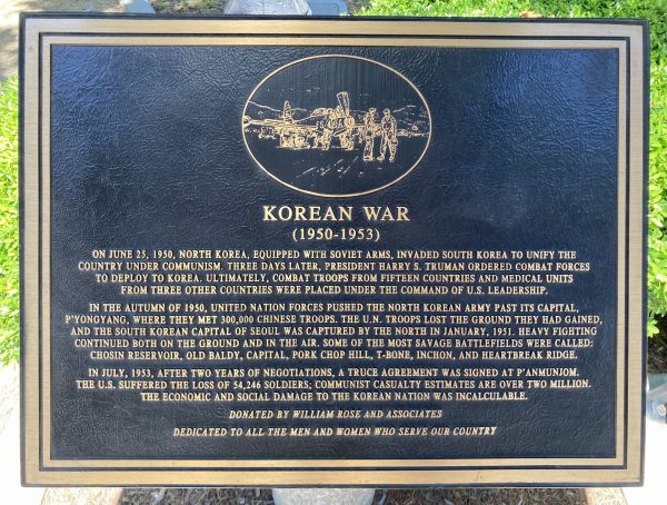 NEWHALL KOREAN WAR MEMORIAL PLAQUE