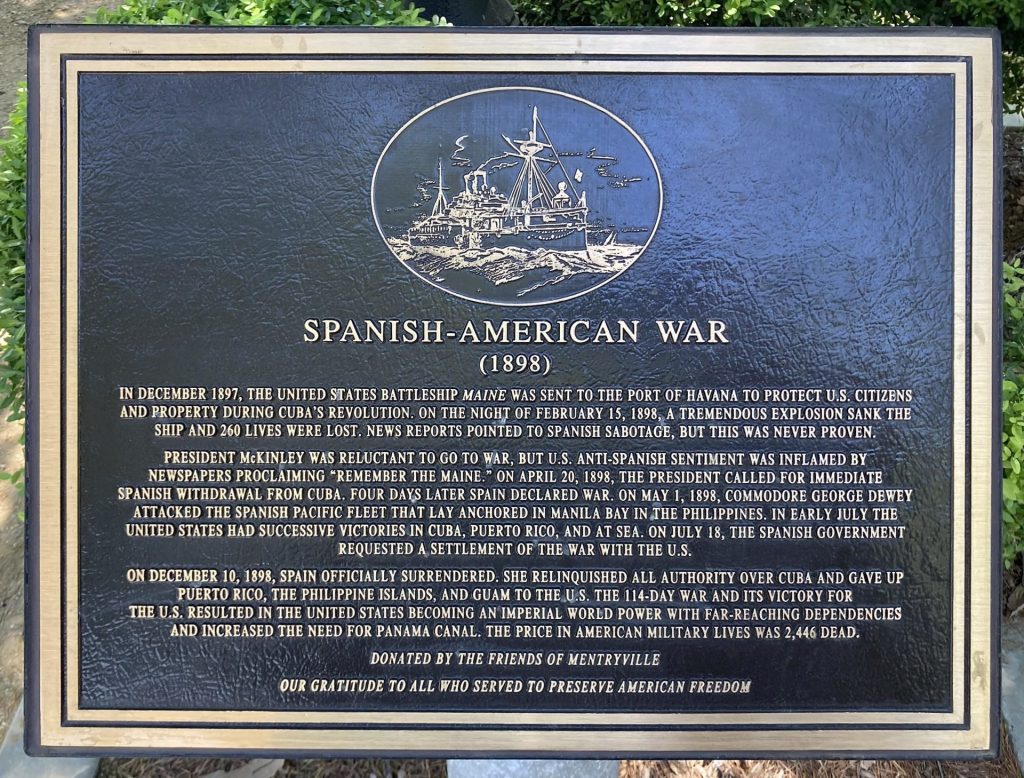 NEWHALL SPANISH-AMERICAN WAR MEMORIAL PLAQUE