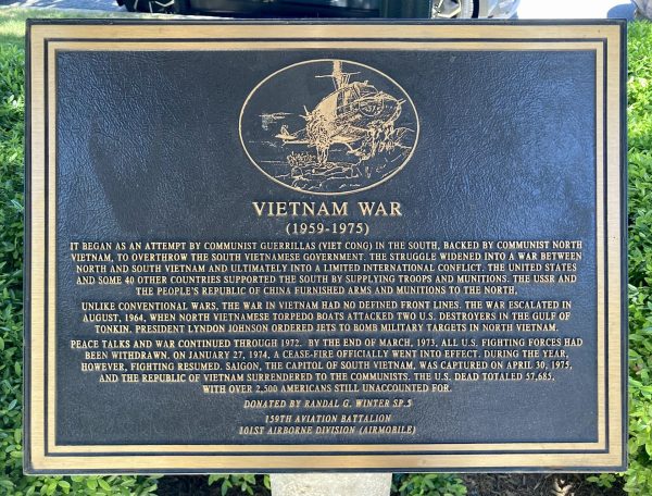 NEWHALL VIETNAM WAR MEMORIAL PLAQUE