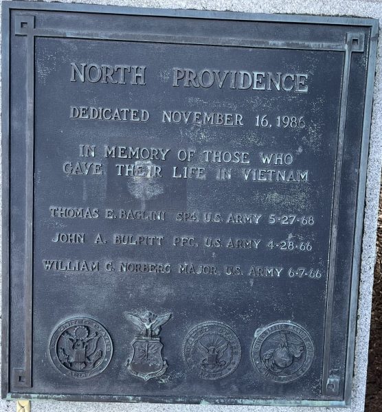 NORTH PROVIDENCE SUPREME SACRIFICE VIETNAM WAR MEMORIAL PLAQUE