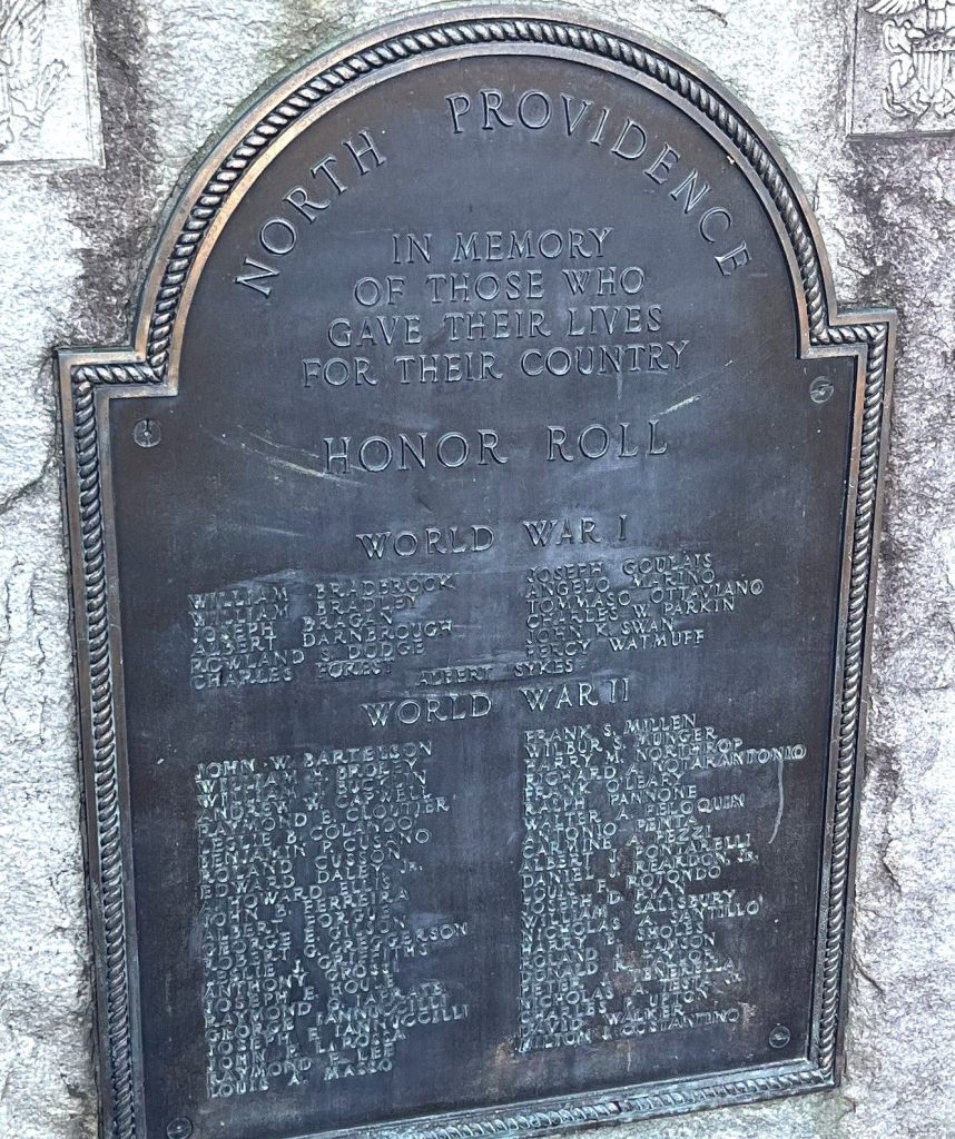 NORTH PROVIDENCE SUPREME SACRIFICE WORLD WARS MEMORIAL PLAQUE