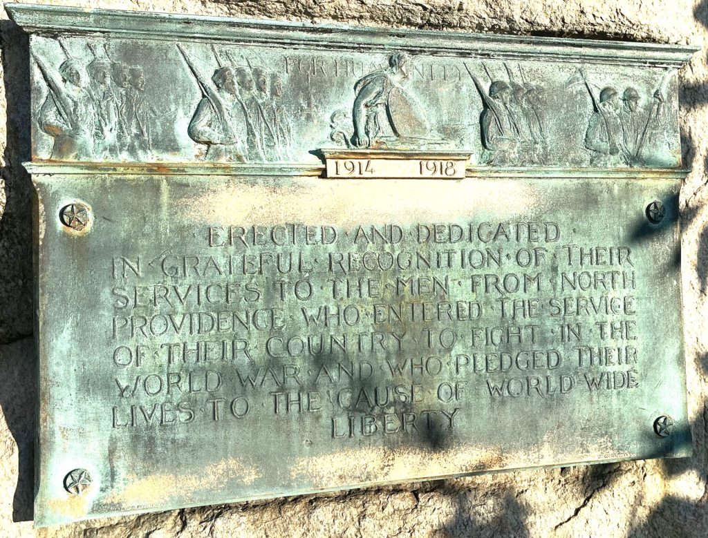 NORTH PROVIDENCE WORLD WAR MEMORIAL PLAQUE