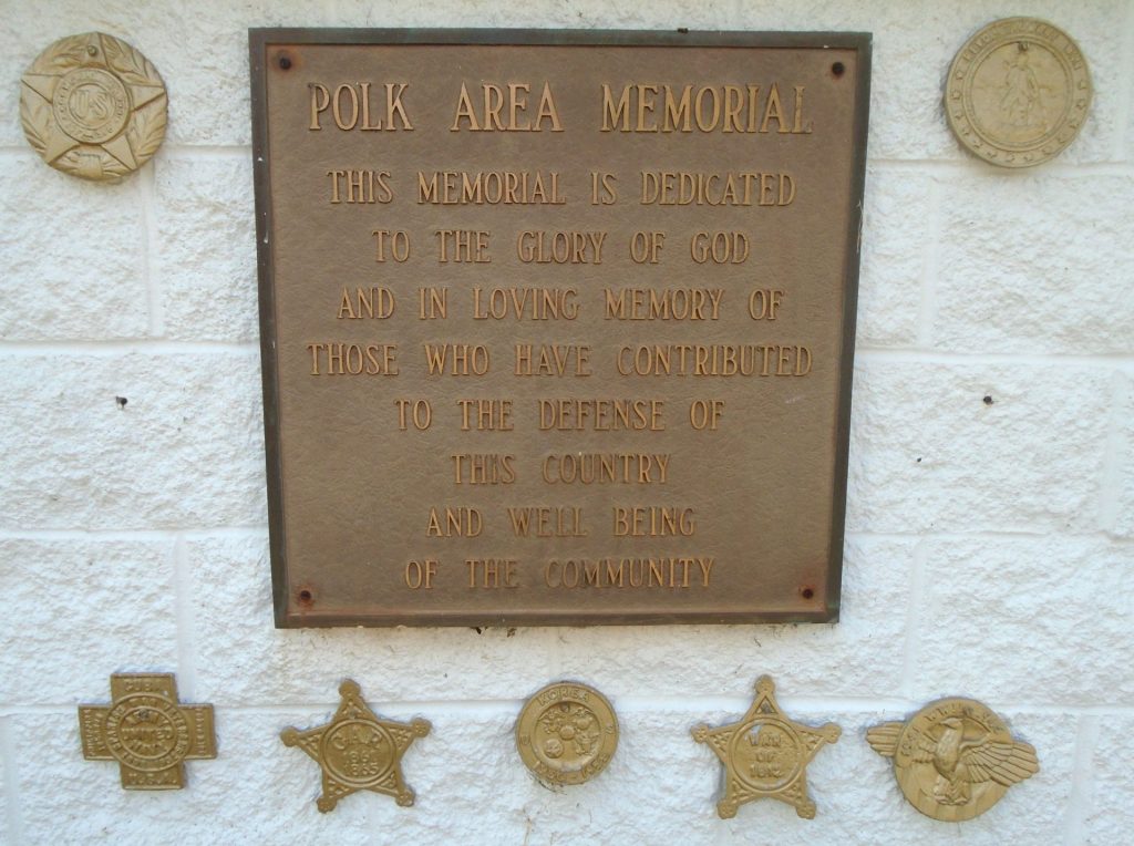 POLK AREA MEMORIAL PLAQUE
