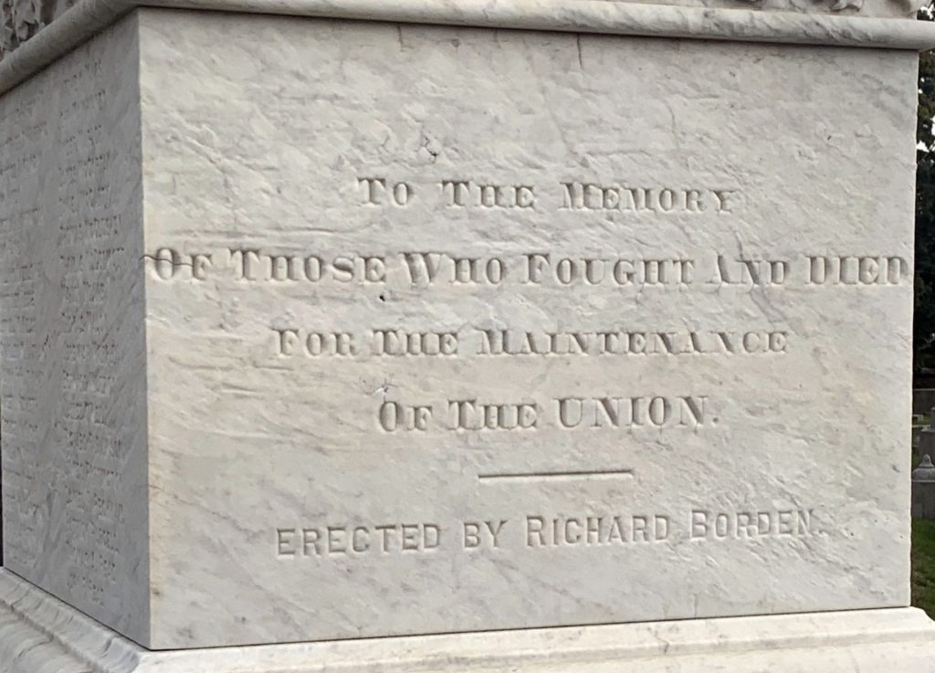 RICHARD BORDEN CIVIL WAR MEMORIAL STONE