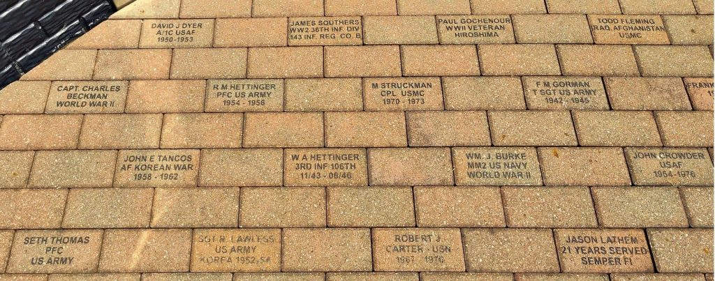 SCIOTO TOWNSHIP VETERANS MEMORIAL BRICKS SECTION A