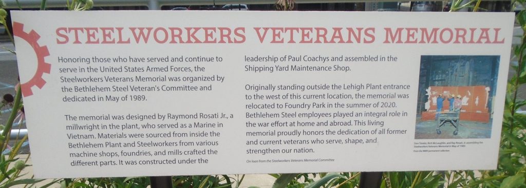 STEELWORKERS VETERANS MEMORIAL PLAQUE