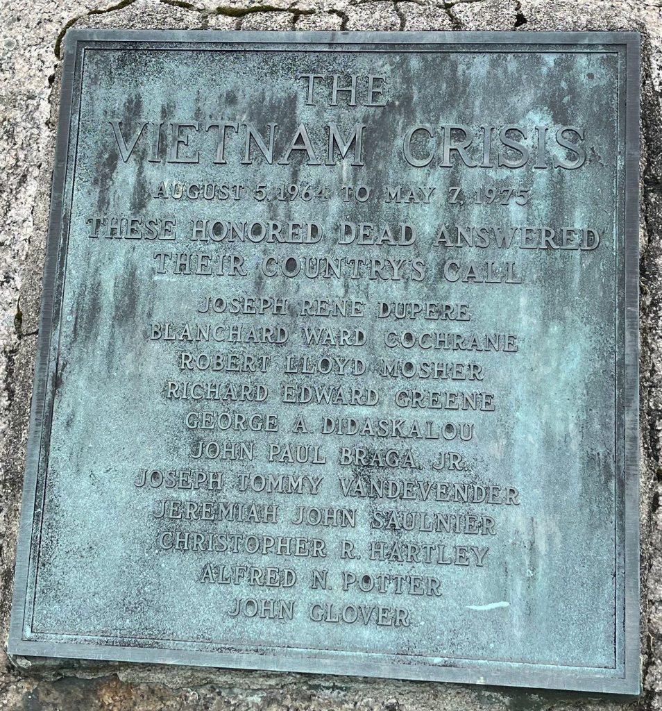 THE VIETNAM CRISIS WAR MEMORIAL PLAQUE