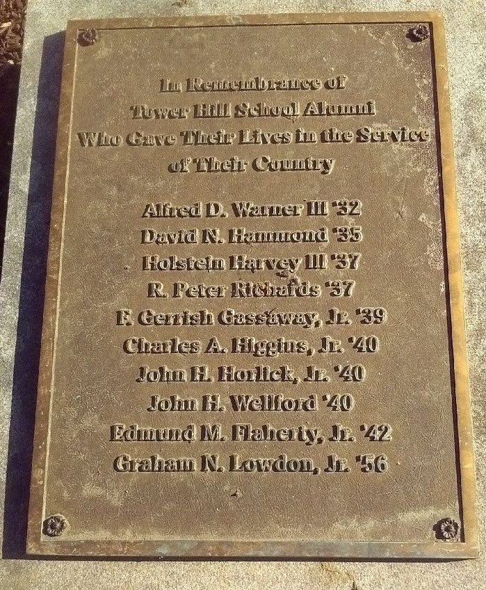 TOWER HILL SCHOOL ALUMNI SUPREME SACRIFICE WAR MEMORIAL PLAQUE