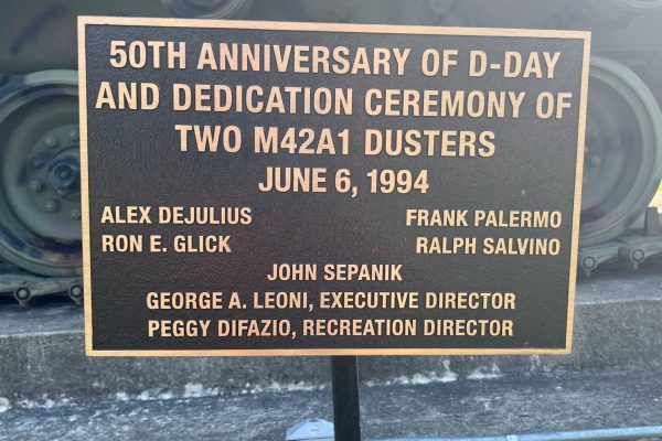 TWO M42A1 DUSTERS JUNE 6, 1994 MEMORIAL PLAQUE