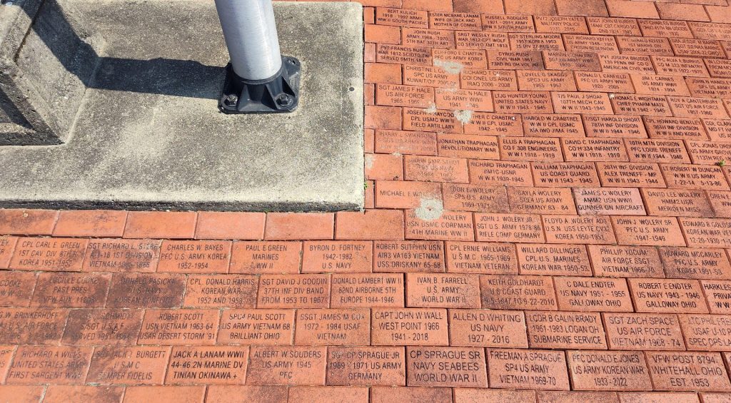 VFW POST 11208 VETERANS MEMORIAL BRICKS SECTION A