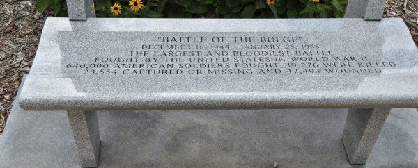 VETERANS OF THE BATTLE OF THE BULGE KANSAS CHAPTER WAR MEMORIAL BENCH SEAT