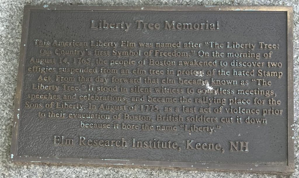 WARWICK LIBERTY TREE MEMORIAL PLAQUE