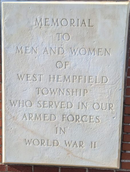 WEST HEMPFIELD TOWNSHIP WORLD WAR II VETERANS MEMORIAL STONE