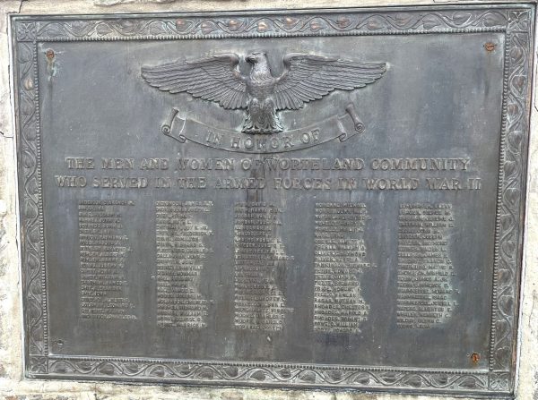 WORTHLAND COMMUNITY WORLD WAR II VETERANS MEMORIAL PLAQUE