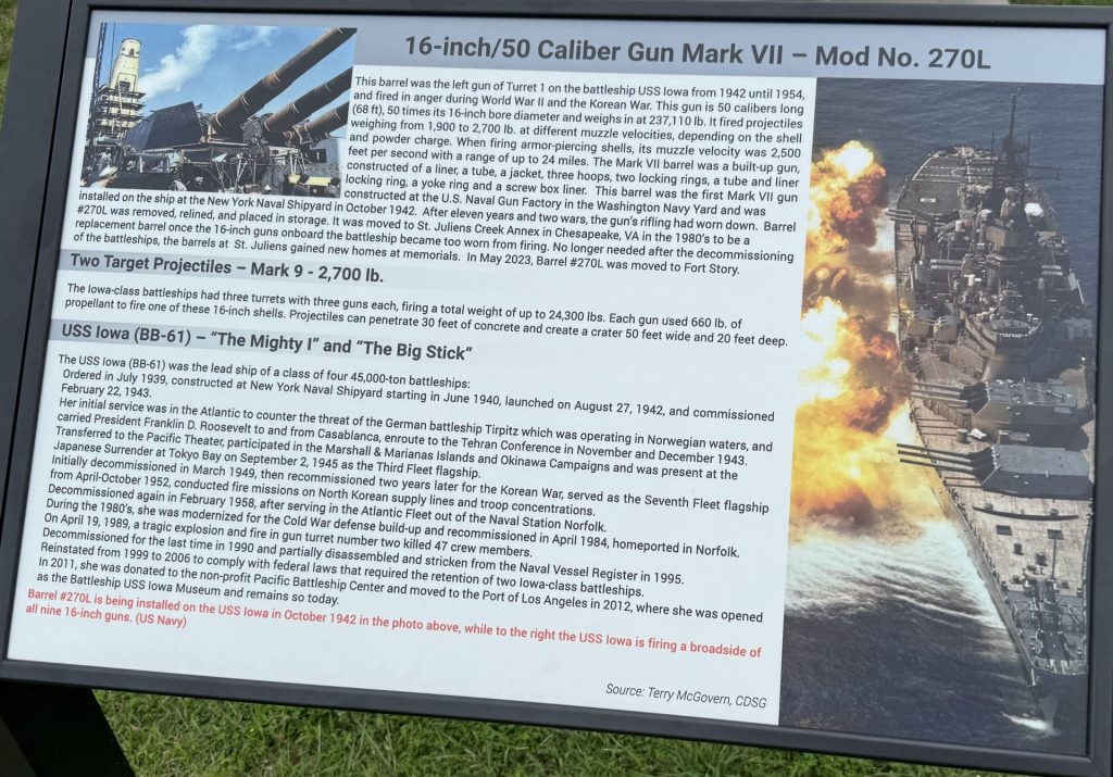 16-INCH/50 CALIBER GUN MARK VII MEMORIAL PANEL