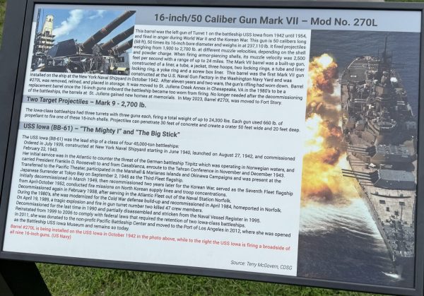 16-INCH/50 CALIBER GUN MARK VII MEMORIAL PANEL