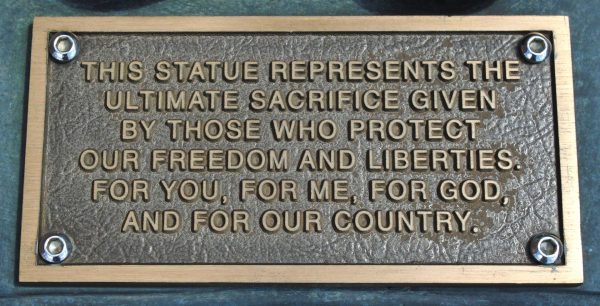 ALL GAVE SOME-SOME GAVE ALL VETERANS MEMORIAL PLAQUE B