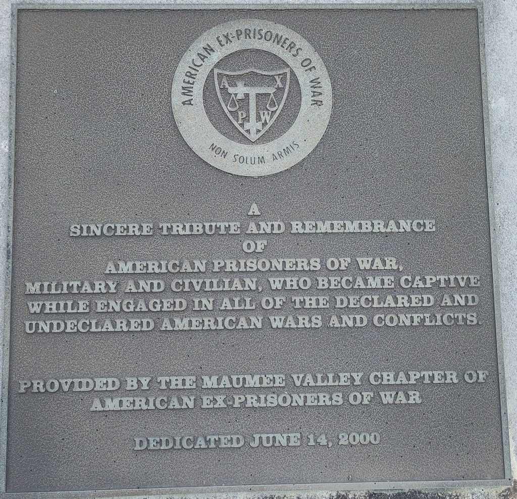 AMERICAN EX-PRISONER OF WAR MEMORIAL MAUMEE VALLEY PLAQUE
