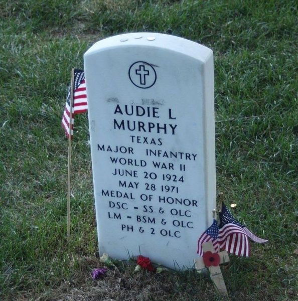 AUDIE L MUPRHY MEDAL OF HONOR WAR MEMORIAL GRAVESTONE