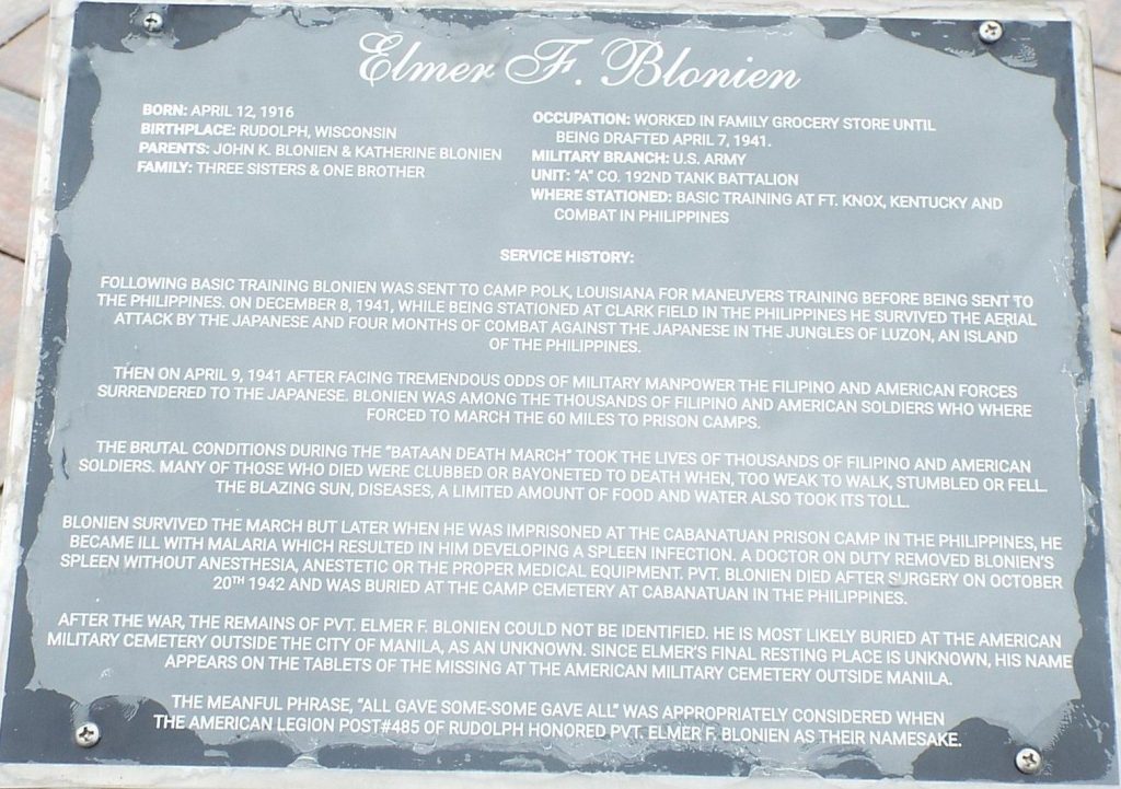 BATAAN DEATH MARCH MEMORIAL PLAQUE C