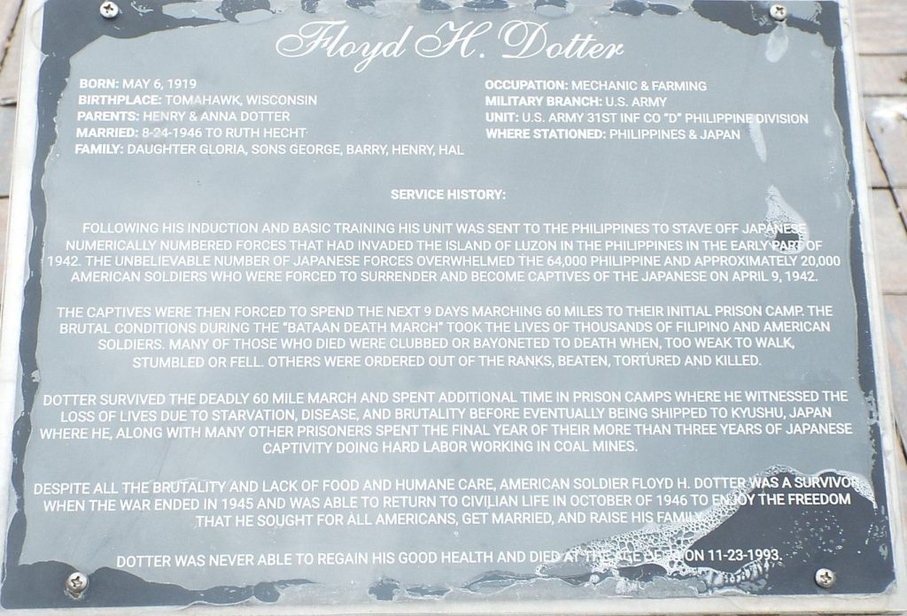 BATAAN DEATH MARCH MEMORIAL PLAQUE D