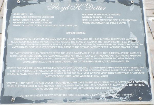 BATAAN DEATH MARCH MEMORIAL PLAQUE D