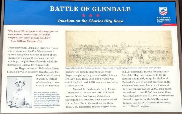 BATTLE OF GLENDALE INACTION WAR MEMORIAL PANEL
