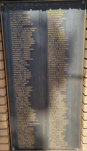 BEAVER VALLEY VETERANS WAR MEMORIAL PLAQUE C