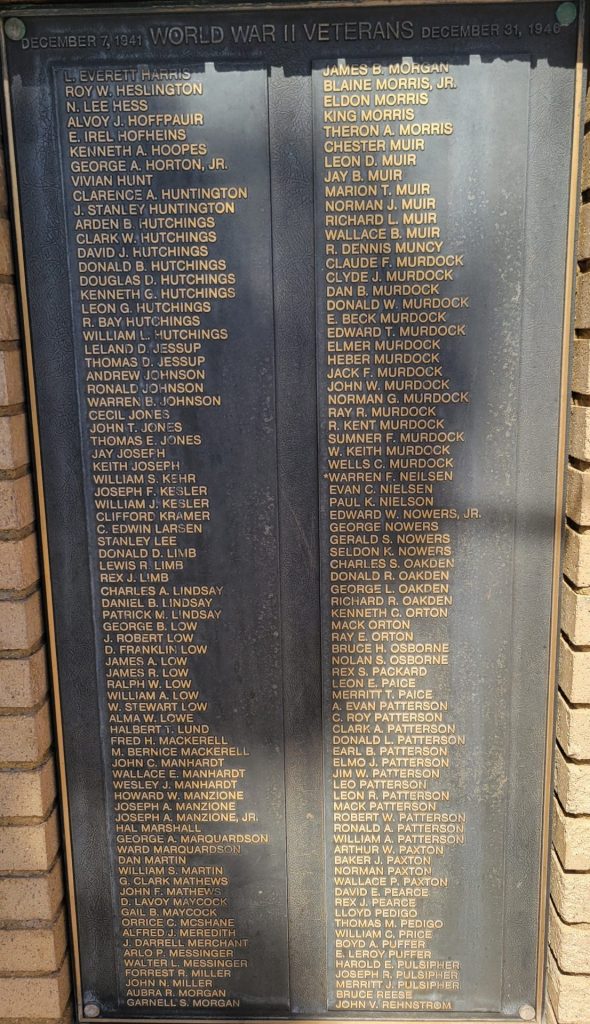 BEAVER VALLEY VETERANS WAR MEMORIAL PLAQUE C