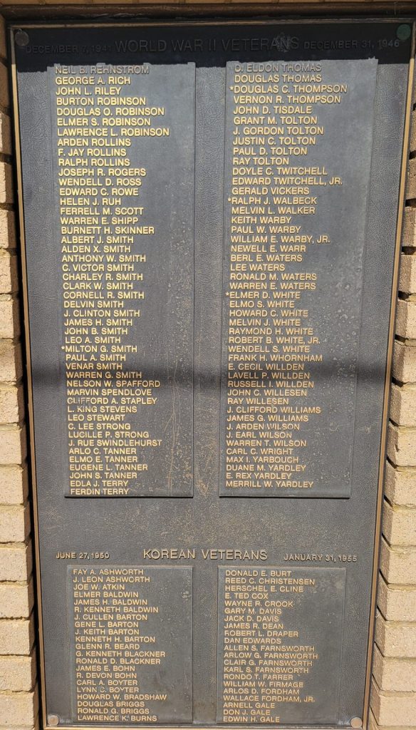 BEAVER VALLEY VETERANS WAR MEMORIAL PLAQUE D