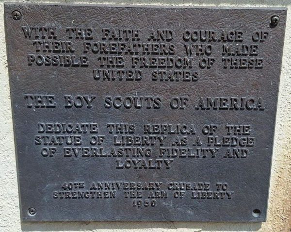 BLOOMFIELD REPLICA OF THE STATUE OF LIBERTY MEMORIAL PLAQUE