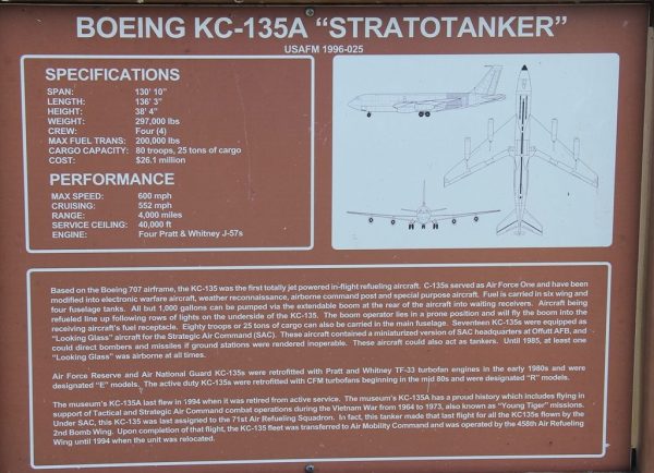 BOEING KC-135R STRATOTANK MEMORIAL AIRCRAFT PLAQUE