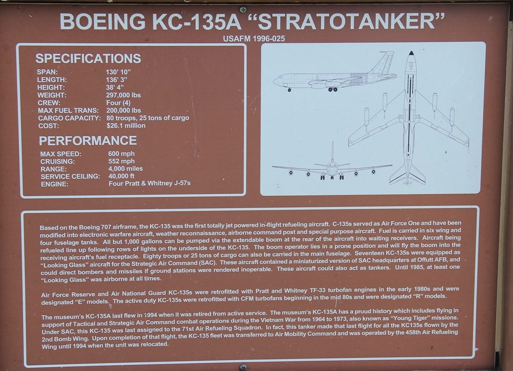 BOEING KC-135R STRATOTANK MEMORIAL AIRCRAFT PLAQUE