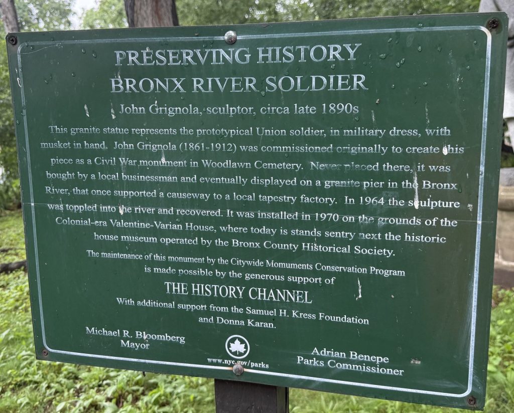 BRONX RIVER SOLDIER MEMORIAL PLAQUE