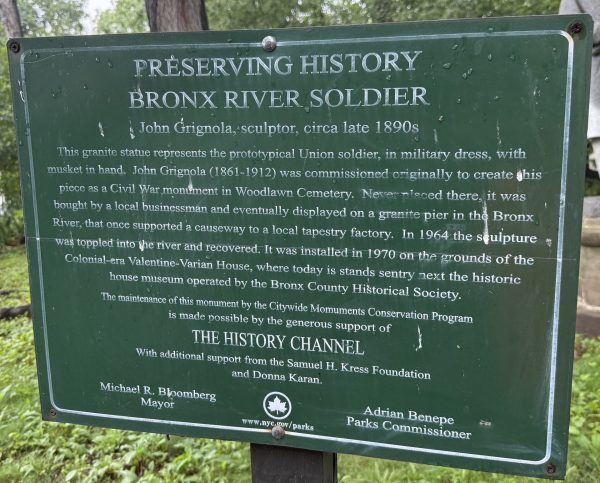 BRONX RIVER SOLDIER MEMORIAL PLAQUE