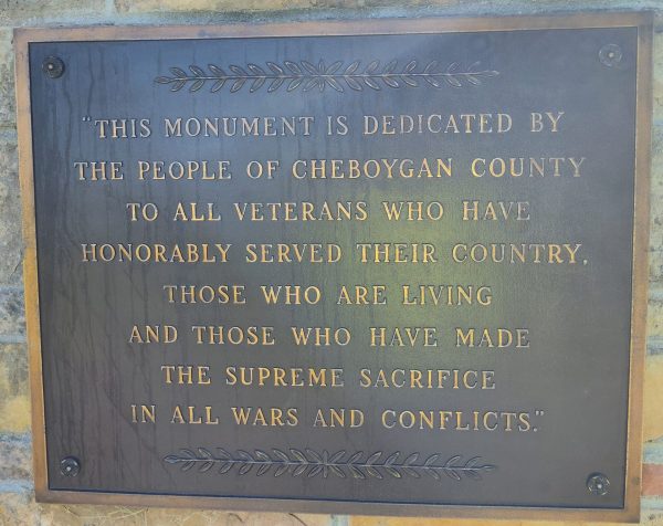 CHEBOYGAN COUNTY ALL VETERANS MEMORIAL PLAQUE