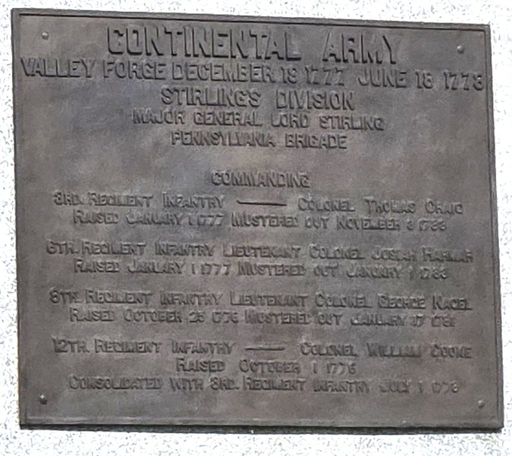 CONTINENTAL ARMY PENNSYLVANIA BRIGADE REVOLUTIONARY WAR MEMORIAL PLAQUE