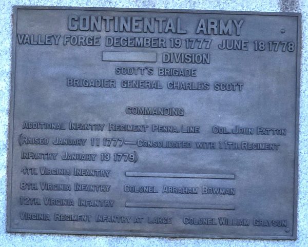 CONTINENTAL ARMY SCOTT’S BRIGADE REVOLUTIONARY WAR MEMORIAL PLAQUE