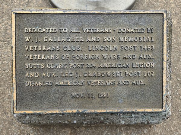 DEDICATED TO ALL VETERANS MEMORIAL FLAGPOLE PLAQUE