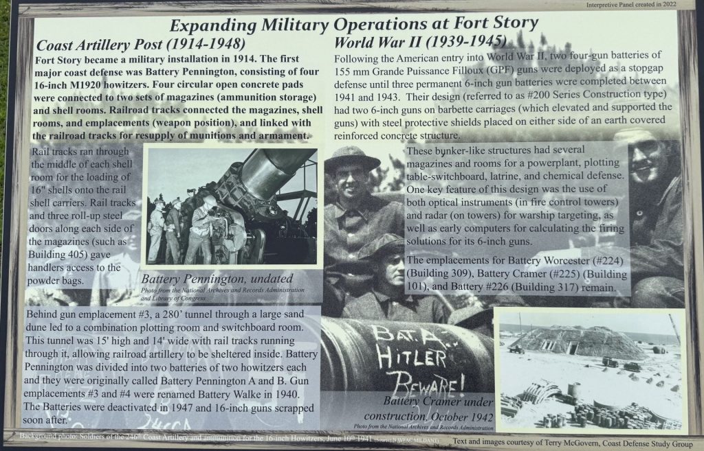 EXPANDING MILITARY OPERATIONS AT FORT STORY MEMORIAL PANEL