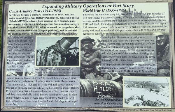 EXPANDING MILITARY OPERATIONS AT FORT STORY MEMORIAL PANEL