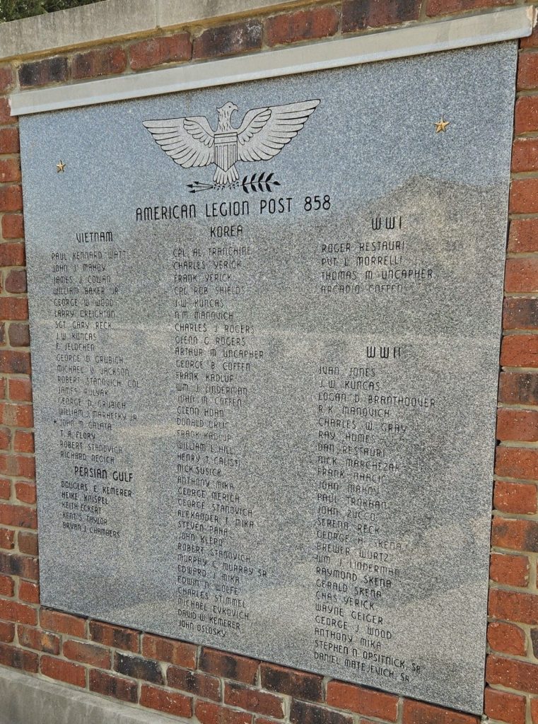 EXPORT AND COMMUNITY HONOR ROLL AND AMERICAN LEGION POST 858 WAR MEMORIAL PLAQUE C