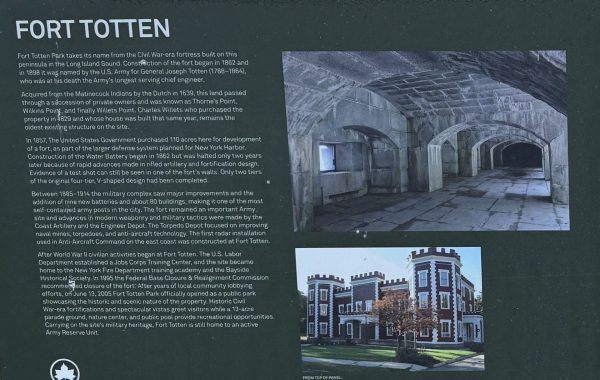 FORT TOTTEN MEMORIAL PLAQUE