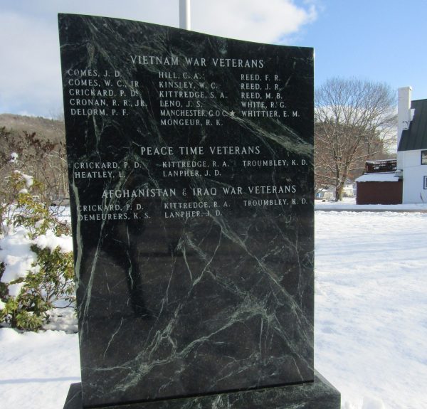 HANCOCK VERMONT HONOR ROLL WAR MEMORIAL STONE C