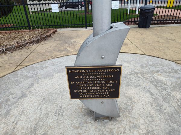 HONORING NEIL ARMSTRONG AND ALL U.S. VETERANS MEMORIAL FLAGPOLE PLAQUE